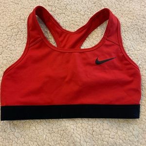 Nike red sports bra workout size small